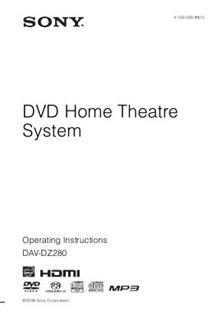 Sony DAV DZ 280 manual. Camera Instructions.